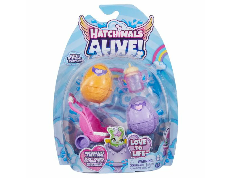 4pc Spin Master Hatchimals Alive Water Hatch Strollin Figure Set Kids Toy 3+