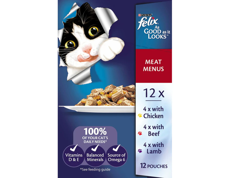 Felix As Good As It Looks Meat Menu Wet Cat Food 12X85G