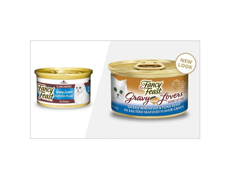 Fancy Feast Gravy Lovers Ocean Whitefish & Tuna Feast Wet Cat Food 85g