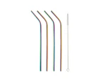 IS GIFT Rainbow Metal Drinking Straws (Set of 4)