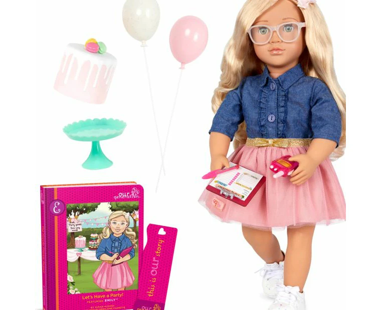 Our Generation Emily Posable 46cm Party Planner Doll & Storybook