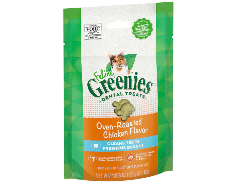 Greenies Oven Roasted Chicken Feline Dental Cat Treats 60G