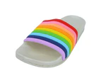 Childrens Girls Rainbow Sliders (White) - UT721