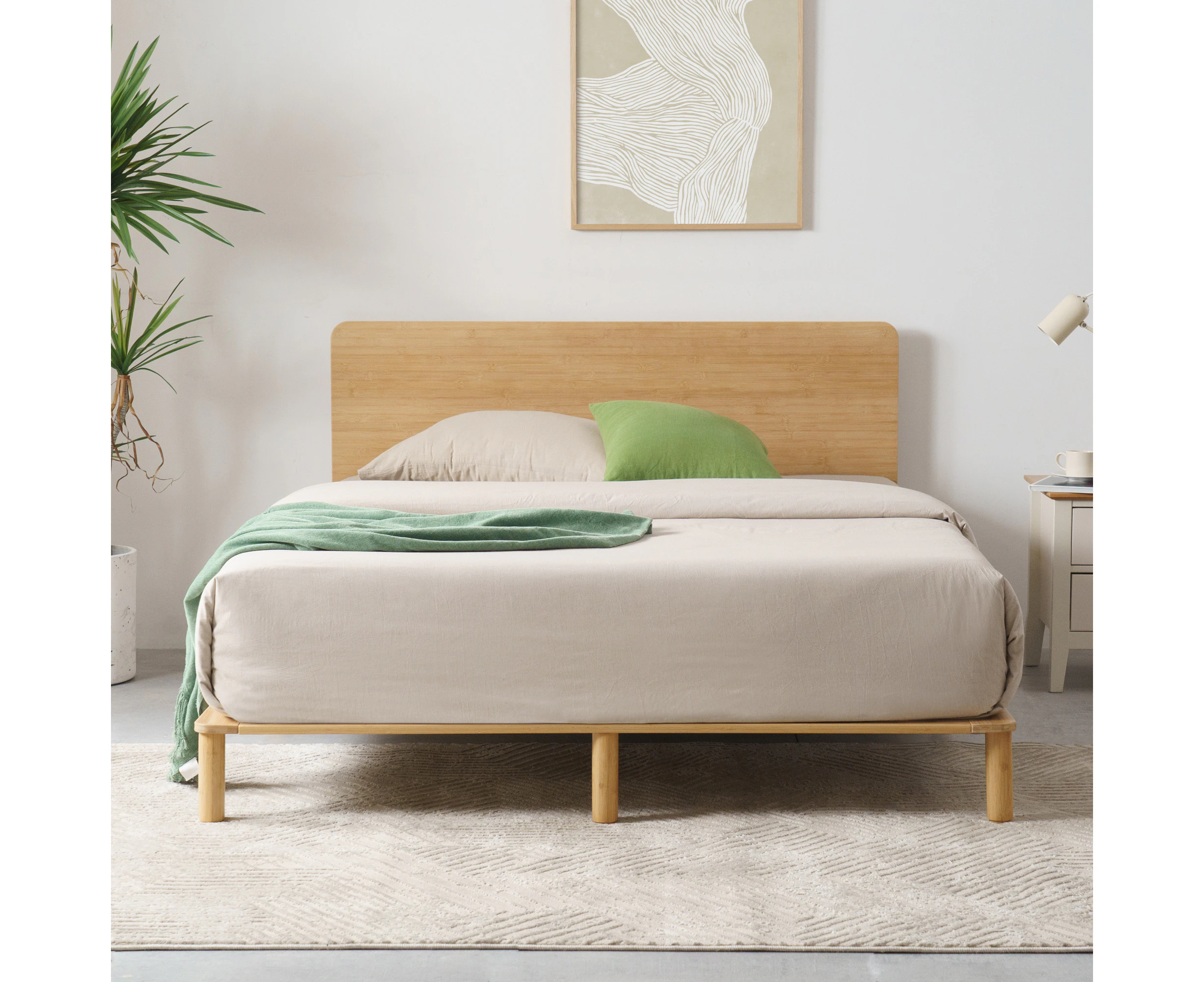 Zinus Arden Bed Frame Bamboo Wood Base