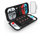 Switch Carrying Case Compatible with Nintendo Switch/Switch OLED, with 20 Games Cartridges Protective Hard Shell Travel Carrying Case Pouch-White