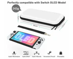 Switch Carrying Case Compatible with Nintendo Switch/Switch OLED, with 20 Games Cartridges Protective Hard Shell Travel Carrying Case Pouch-White