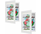 11.8x8.3in 2PCS kids Art Frames,Kid Artwork Projects Frames Changeable Kids Artwork Frames Front Opening Art Display Frame -White