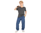 Boys Quick Dry Running Pants Kids Loose Fit Training Pants Exercise Athletic Workout Pants-Blue
