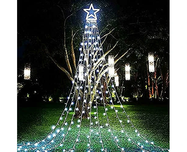 Christmas Decorations Outdoor String Lights 8 Modes , Waterproof 317 LED Christmas Tree Lights Star Lights for Yard Garden Backyard Wedding Holiday Decor