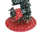 Merry Christmas in Gold Tree Skirt with Christmas Stocking for Xmas New Year Holiday Decorations Indoor Or Outdoor -48"