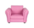 Lenoxx Kids/Children's PU Leather Sofa/Armchair/Couch With Ottoman Pink 1.5-5y