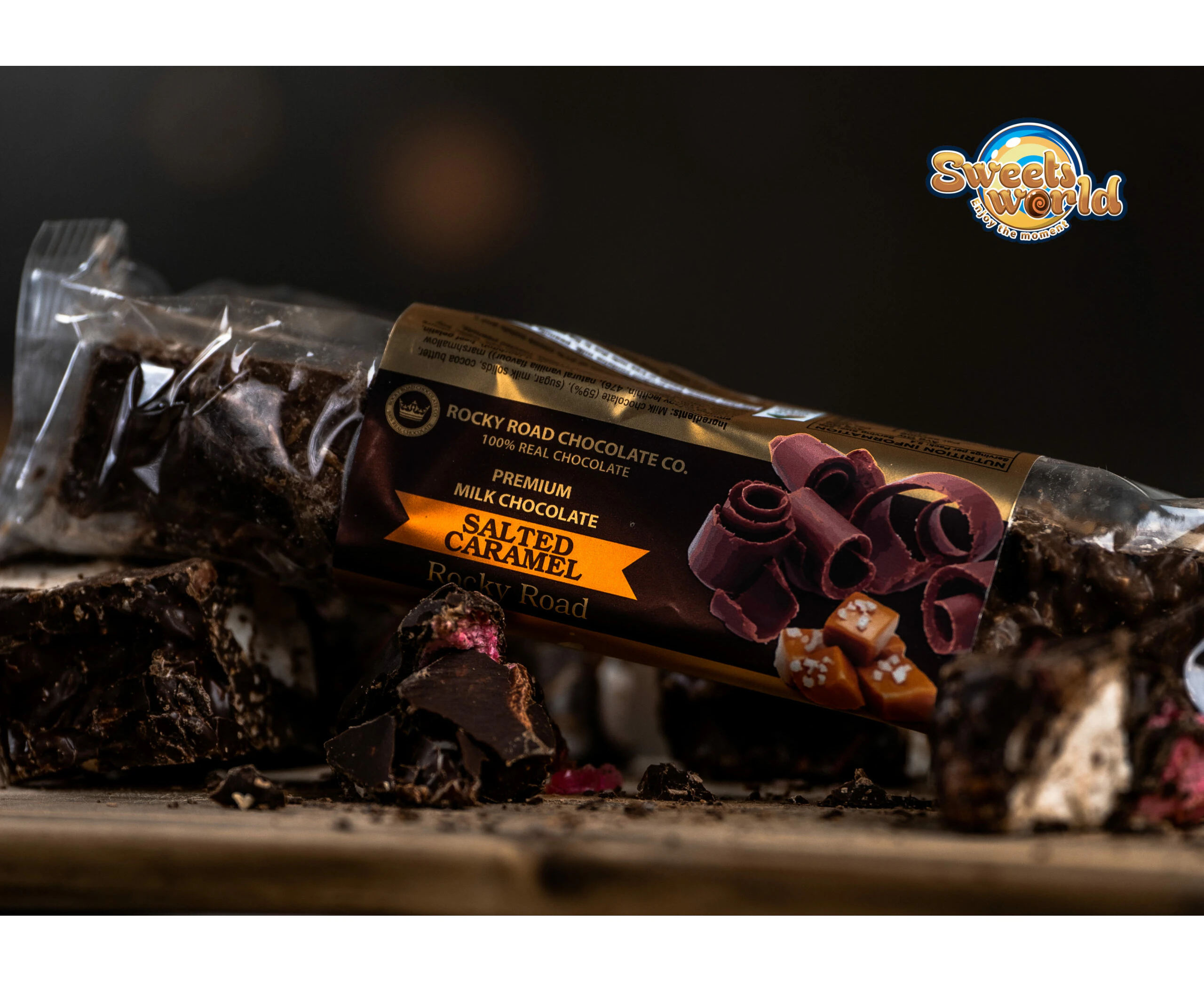 Milk Choc Salted Caramel Rocky Road 200g