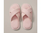 Target Womens Hayley Waffle Jersey Scuff Slippers - Pink