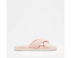 Target Womens Hayley Waffle Jersey Scuff Slippers - Pink