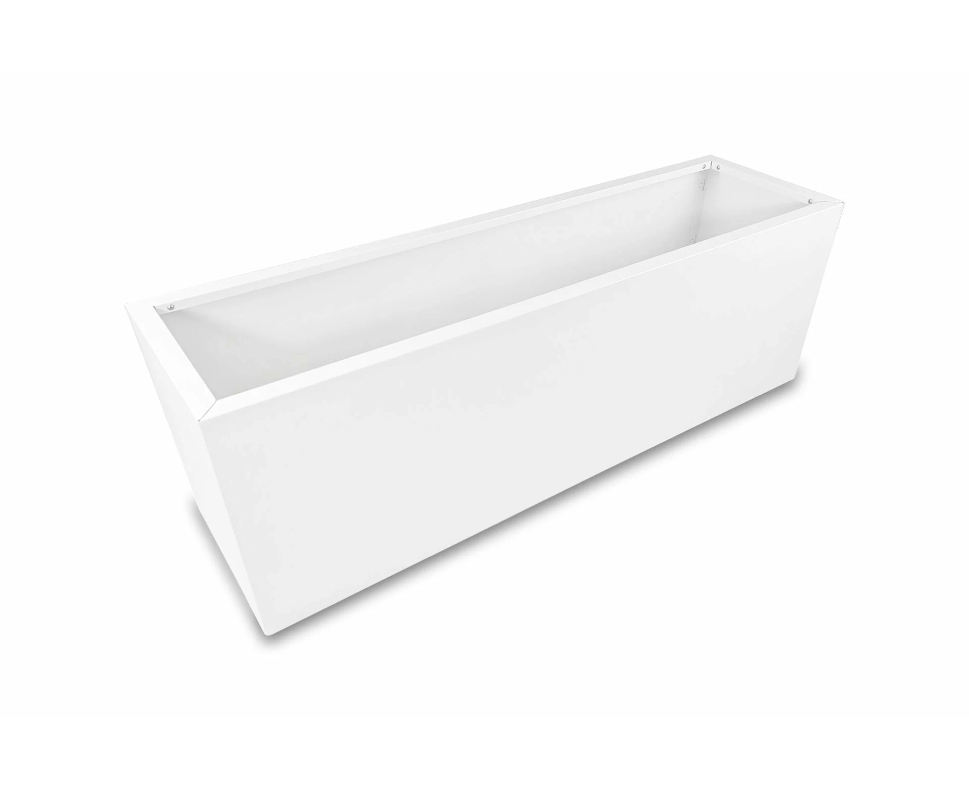 Greenlife Metal Designer Planter Box with Base 1200 x 340 x 400mm Vibrant White