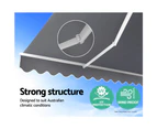 InstaHut Retractable Folding Arm Awning Manual Sunshade 3Mx2.5M Pearl Grey