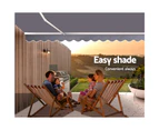 InstaHut Retractable Folding Arm Awning Manual Sunshade 3Mx2.5M Pearl Grey