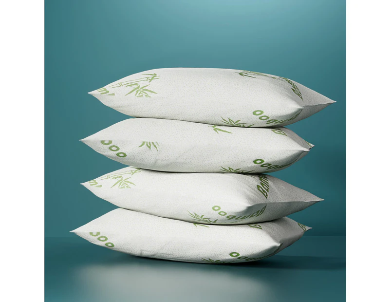 Giselle Bedding 4 Pack Bamboo Pillow Family Hotel