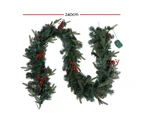 Jingle Jollys 2.4m Christmas Garland with LED Lights Decorations Xmas Party