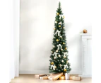 Jingle Jollys Christmas Tree 1.8m Xmas Tree Decorations Snowy 300 Tips