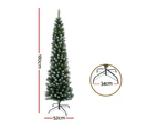 Jingle Jollys Christmas Tree 1.8m Xmas Tree Decorations Snowy 300 Tips