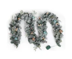 Jingle Jollys 2.7m Christmas Garland with LED Lights Snowy Decoration Xmas Party