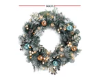 Jingle Jollys 60cm Christmas Wreath with LED Lights Snowy Garland Xmas Decor