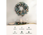 Jingle Jollys 60cm Christmas Wreath with LED Lights Snowy Garland Xmas Decor