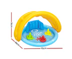 Bestway Kids Pool 115x89x76cm Inflatable Play Swimming Pools w/ Canopy 31L