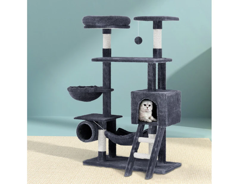 i.Pet Cat Tree 144cm Tower Scratching Post Scratcher Wood Condo Toys House Bed