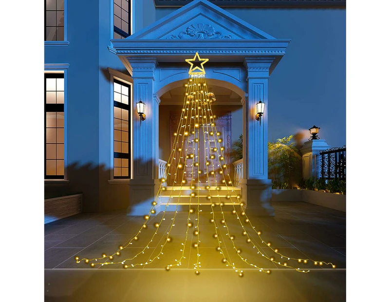 Christmas Decorations Outdoor String Lights 8 Modes , Waterproof 317 LED Christmas Tree Lights Star Lights for Yard Garden Backyard Wedding Holiday Decor
