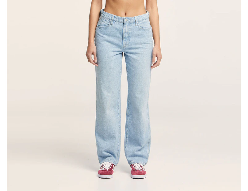Wrangler Women's Frances Mid Straight Jeans - Millenia Blue