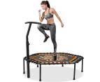 ADVWIN 50 Inch Mini Trampoline Fitness Trampolines with Adjustable Foam Handle