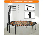 ADVWIN 50 Inch Mini Trampoline Fitness Trampolines with Adjustable Foam Handle