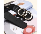 Women Stretchy Wide Waist Belts, Ladies Elastic Belt for Dresses Double Ring Buckle