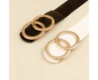 Women Stretchy Wide Waist Belts, Ladies Elastic Belt for Dresses Double Ring Buckle