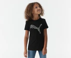 Puma Youth Girls' Mass Merchant Style Tee / T-Shirt / Tshirt - Black