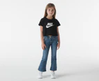 Nike Sportswear Youth Girls' Cropped Tee / T-Shirt / Tshirt - Black/White