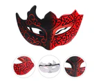 Masquerade Mask Half Face Mask Cosplay Mask Party Mask Decorative Mask Prop for Women(Black Red)