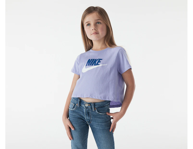 Nike Sportswear Youth Girls' Cropped Tee / T-Shirt / Tshirt - Purple/Multi