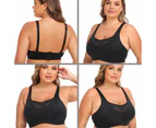 Adore Back Close Sports Bras Wirefree High Impact Plus Size Camisole-Black