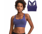 Adore High Support Sports Bras Breathable Strappy Crisscross Back Tops-Purple