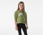 Nike Sportswear Youth Girls' Club Futura Crop Hoodie - Alligator/White