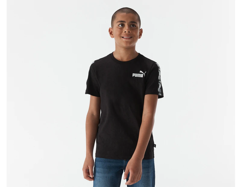 Puma Boys' Essentials Tape Camo Tee / T-Shirt / Tshirt - Puma Black