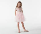 Gem Look Girls' Floral Tutu Dress - Pink