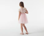 Gem Look Girls' Floral Tutu Dress - Pink