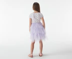 Gem Look Girls' Flowers Tutu Dress - Lilac