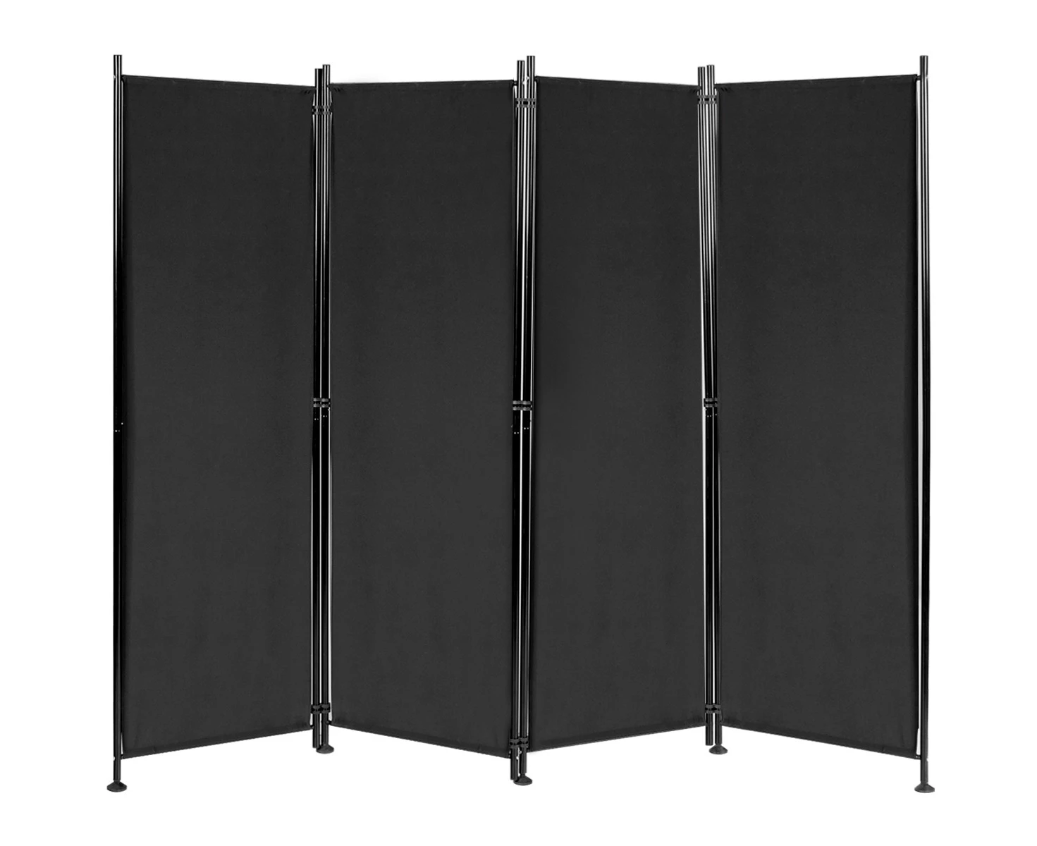 Giantex 4-Panel Room Divider Folding Privacy Screen Indoor & Outdoor Privacy Protection for Home Office, Black