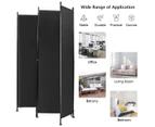 Giantex 4-Panel Room Divider Folding Privacy Screen Indoor & Outdoor Privacy Protection for Home Office, Black