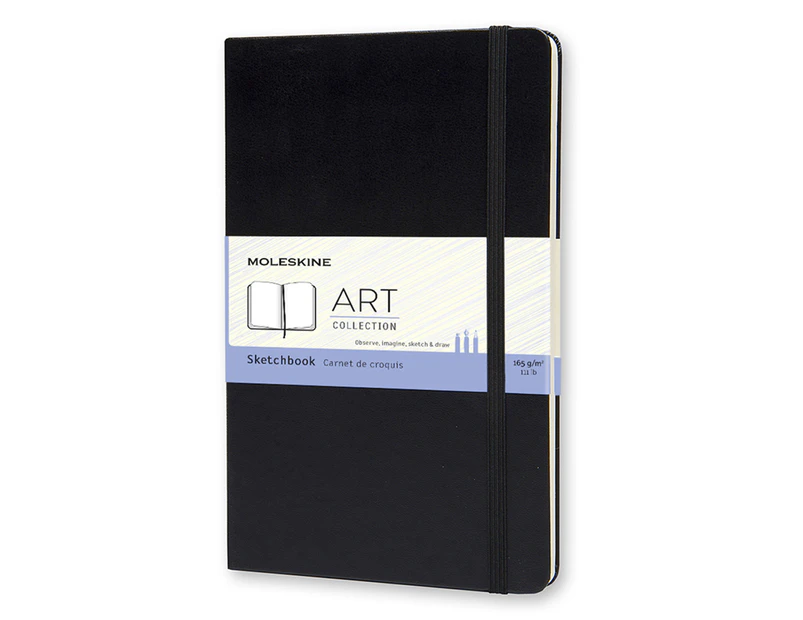 Moleskine Hard Cover A5 Art Folio Sketchbook Plain Notebook 96 Pages Large Black